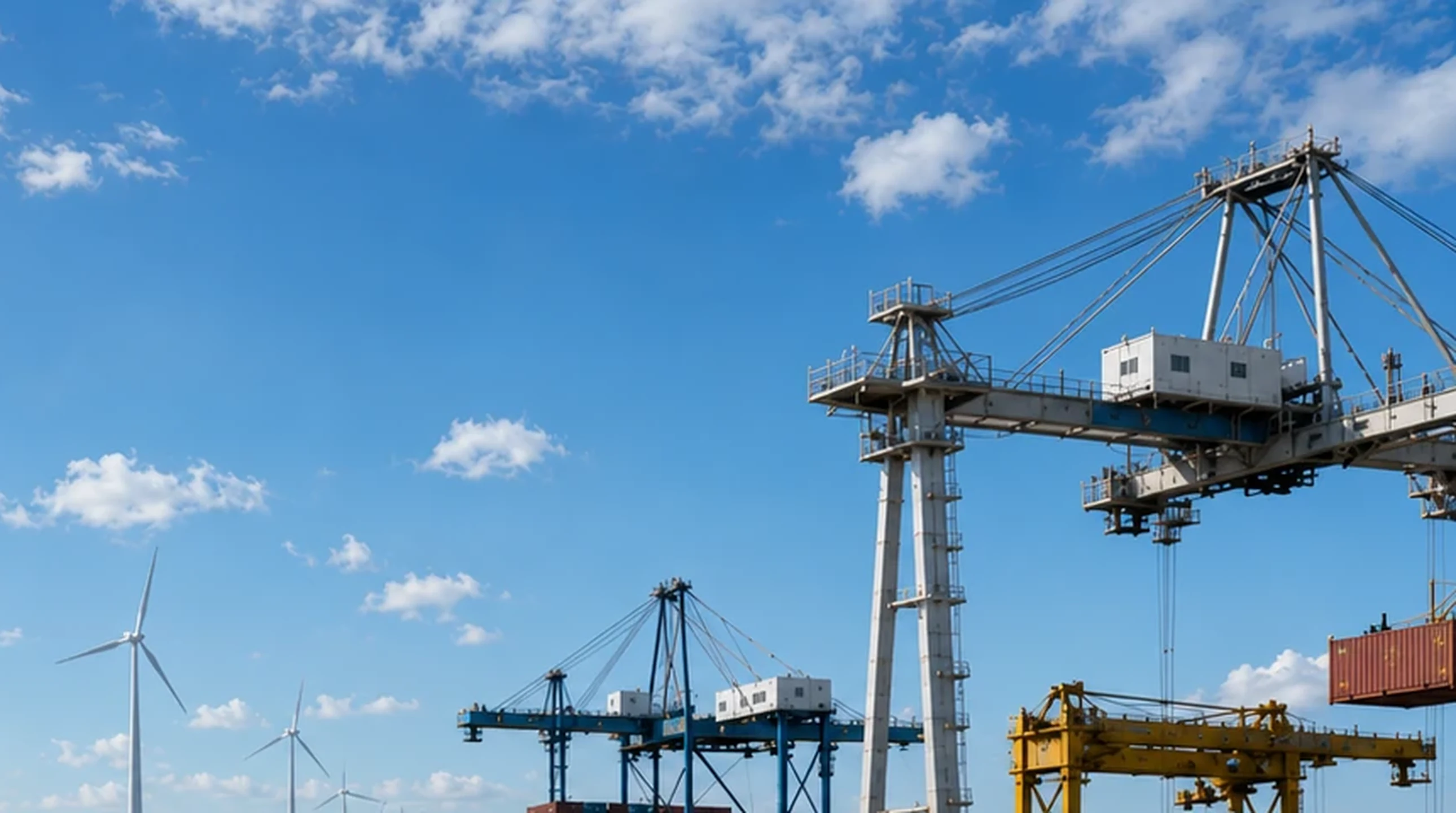 Industrial power architecture connecting generation, distribution, and heavy equipment, concept rendering